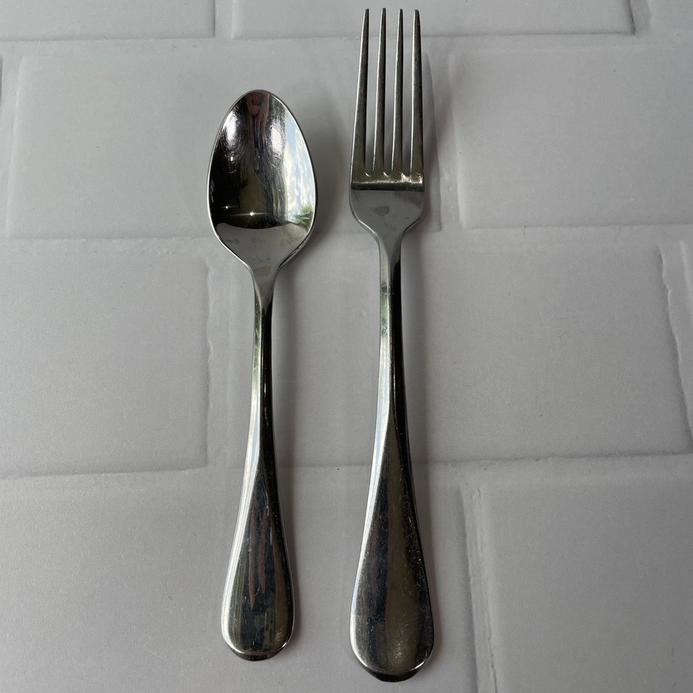 Cambridge Stainless Steel Oval Soup Spoon and Dinner Fork Pattern CBS59 2pc Set